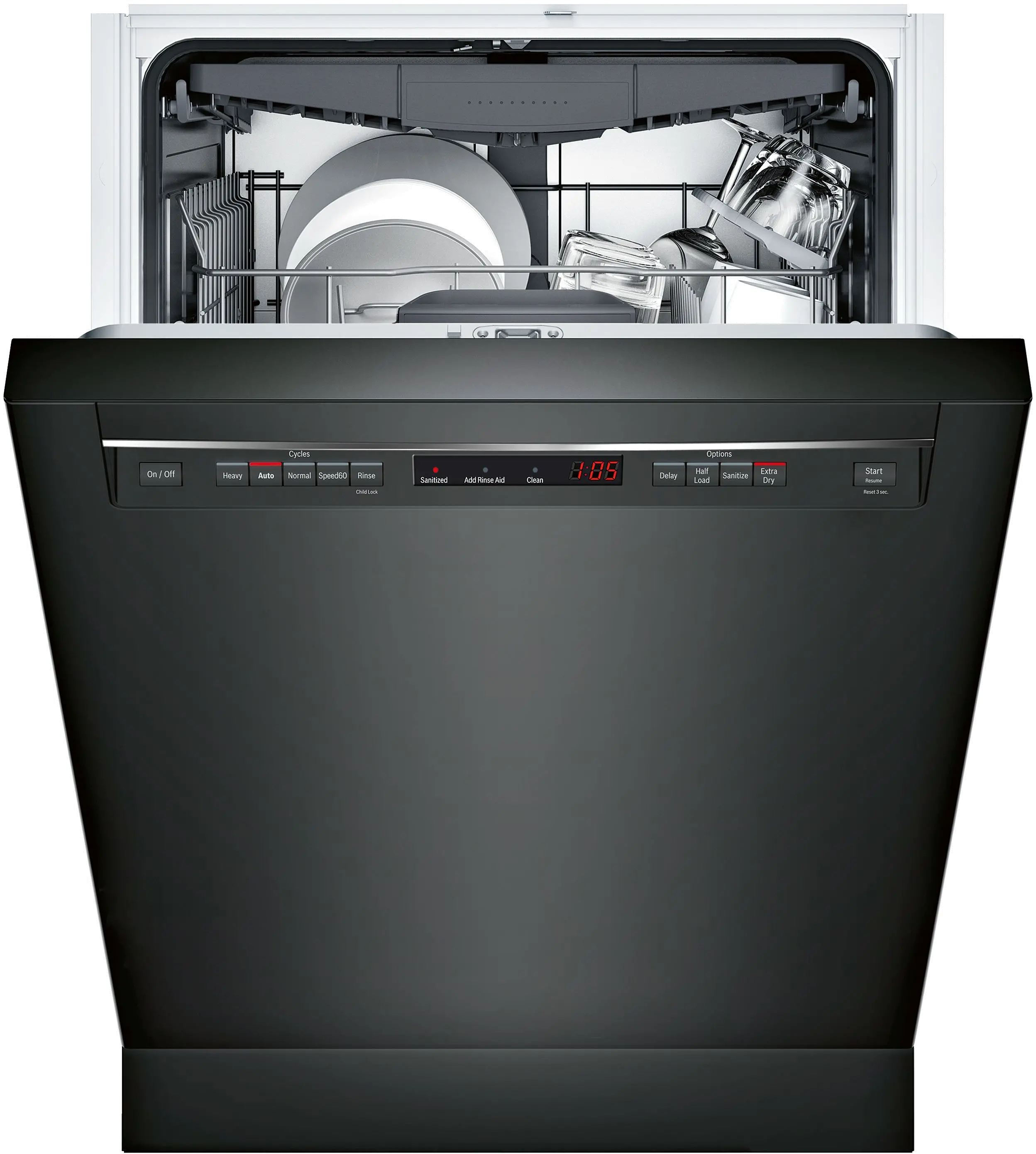 SHEM63W56N Bosch 300 Series Front Control Dishwasher - Black-2