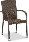 Dark Brown Wicker Patio Chair - Avalon