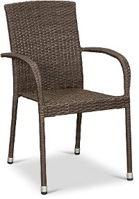 Dark Brown Wicker Patio Chair - Avalon