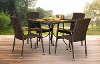 Dark Brown Wicker 5 Piece Patio Set - Avalon