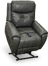 Gray Leather Power Lift Recliner with Heat