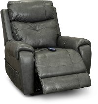 Gray Leather Power Lift Recliner with Heat-3