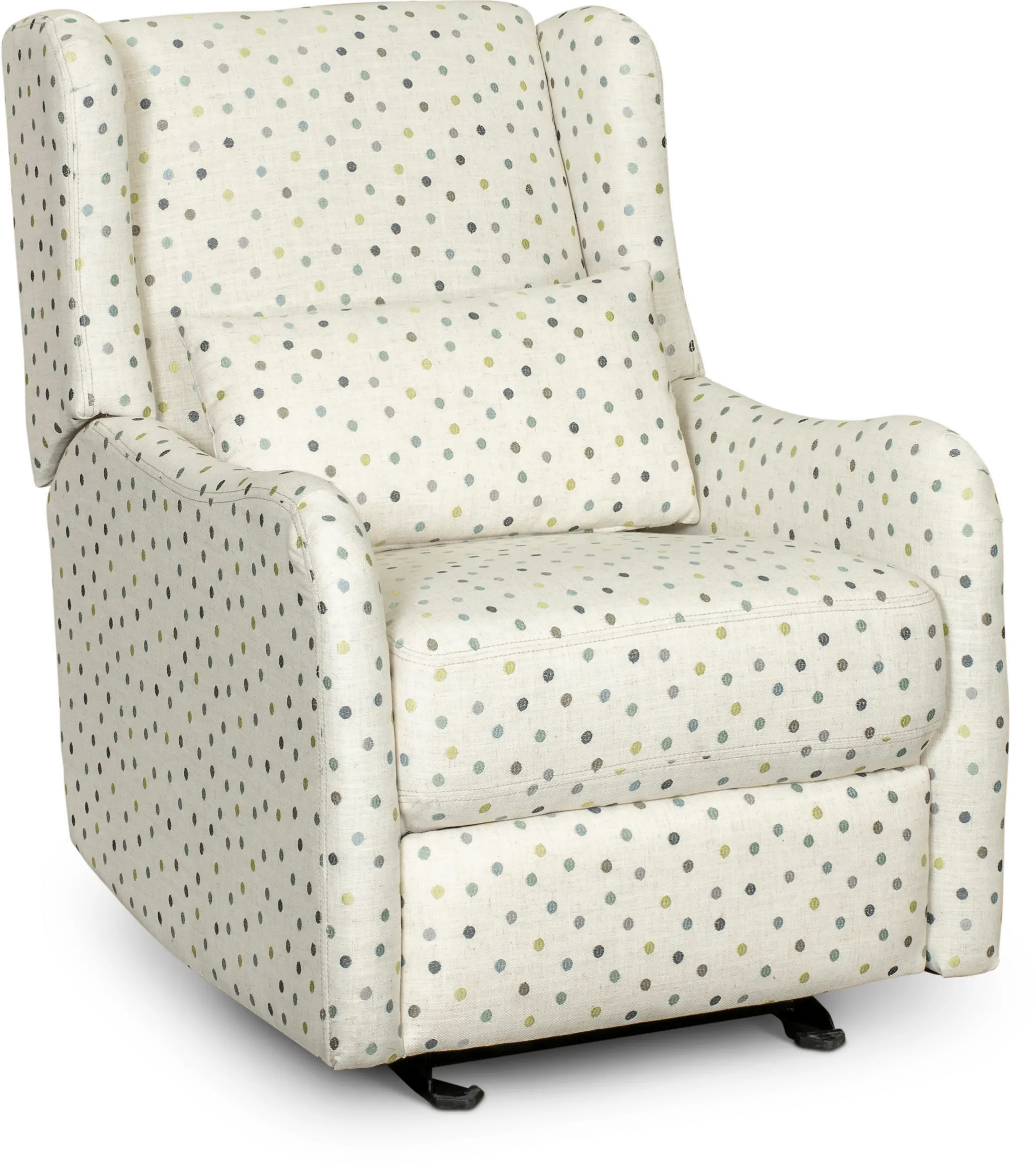 Cream, Green and Blue Polka Dot Power Glider Recliner - Dots-1