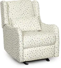 Cream, Green and Blue Polka Dot Power Glider Recliner - Dots