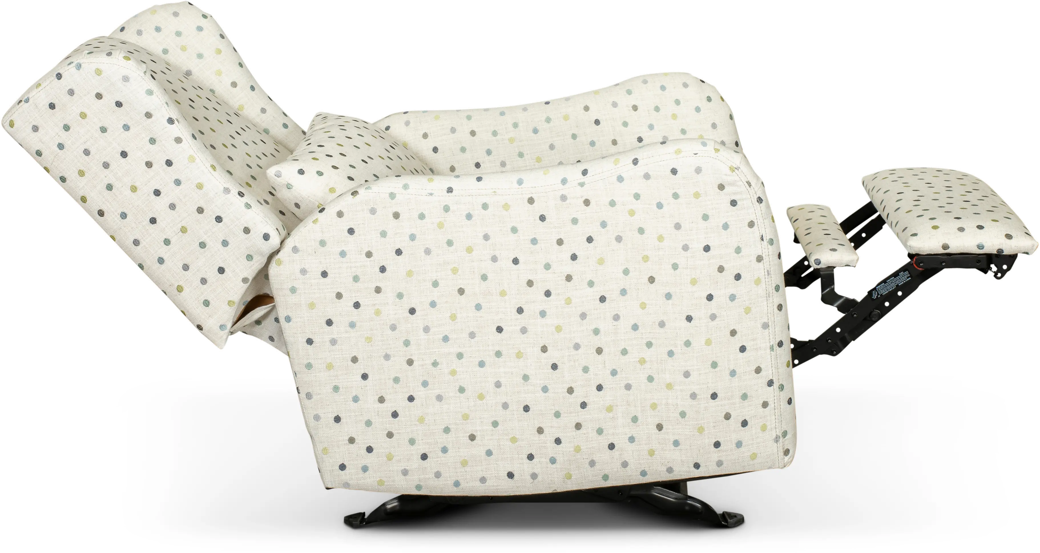 Cream, Green and Blue Polka Dot Power Glider Recliner - Dots-3
