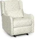 Dots Cream, Green and Blue Polka Dot Power Glider Recliner