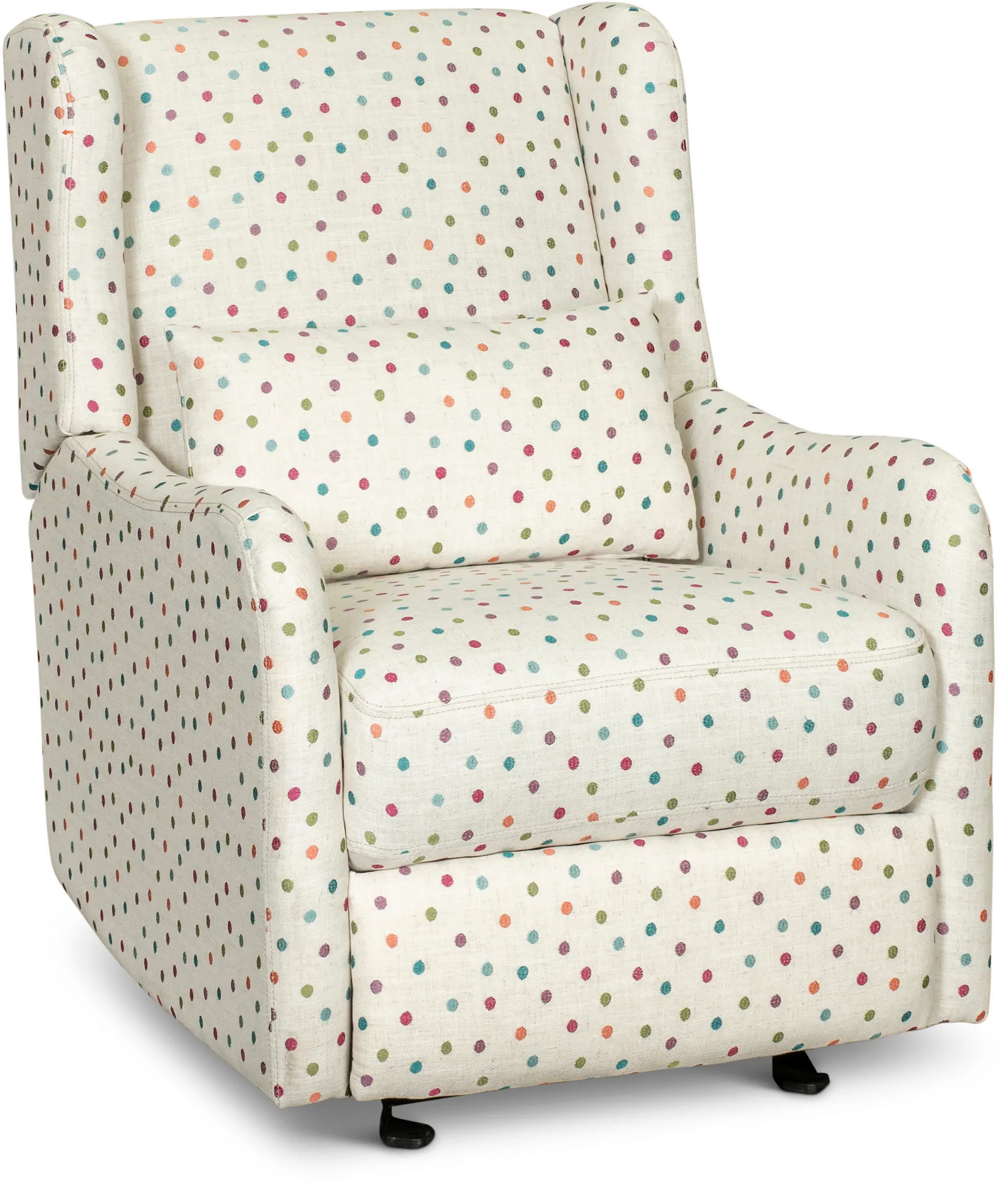 Cream and Multicolor Polka Dot Power Glider Recliner - Dots-1