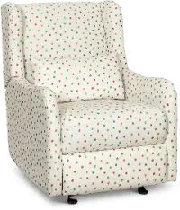 Cream and Multicolor Polka Dot Power Glider Recliner - Dots