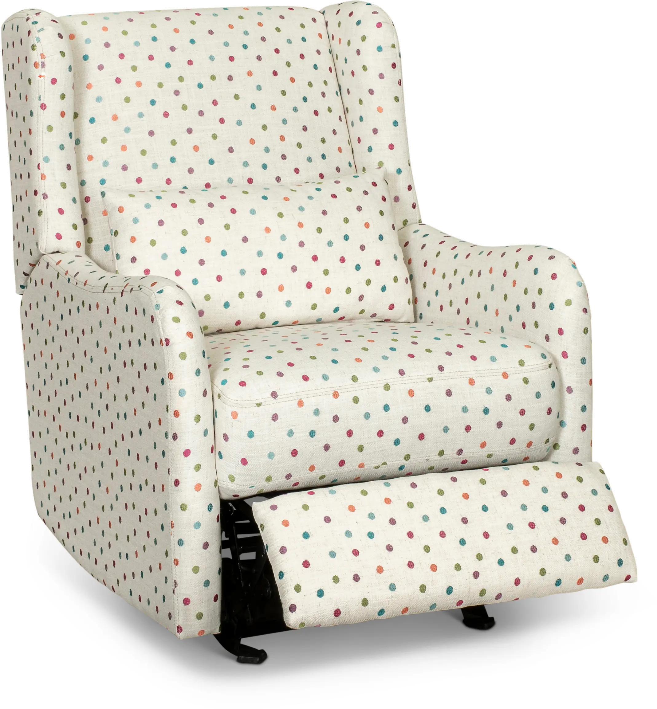 Cream and Multicolor Polka Dot Power Glider Recliner - Dots-2