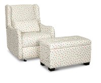 Cream and Multicolor Polka Dot Power Glider Recliner - Dots-4