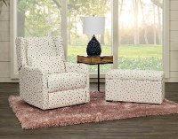 Cream and Multicolor Polka Dot Power Glider Recliner - Dots-6