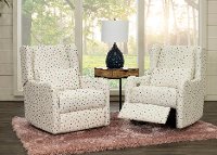 Cream and Multicolor Polka Dot Power Glider Recliner - Dots-7