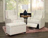 Cream and Multicolor Polka Dot Power Glider Recliner - Dots-8