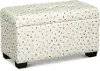 Dots Cream, Green and Blue Polka Dot Storage Ottoman