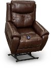 Chocolate Brown Leather Power Lift Recliner with Heat