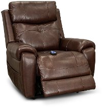 Chocolate Brown Leather Power Lift Recliner with Heat-3