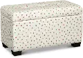 Dots Cream and Multicolor Polka Dot Storage Ottoman