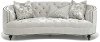 Traditional Light Gray Curved Sofa - Madeline