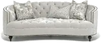 Traditional Light Gray Curved Sofa - Madeline