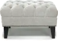 Madeline Light Gray Traditional Ottoman