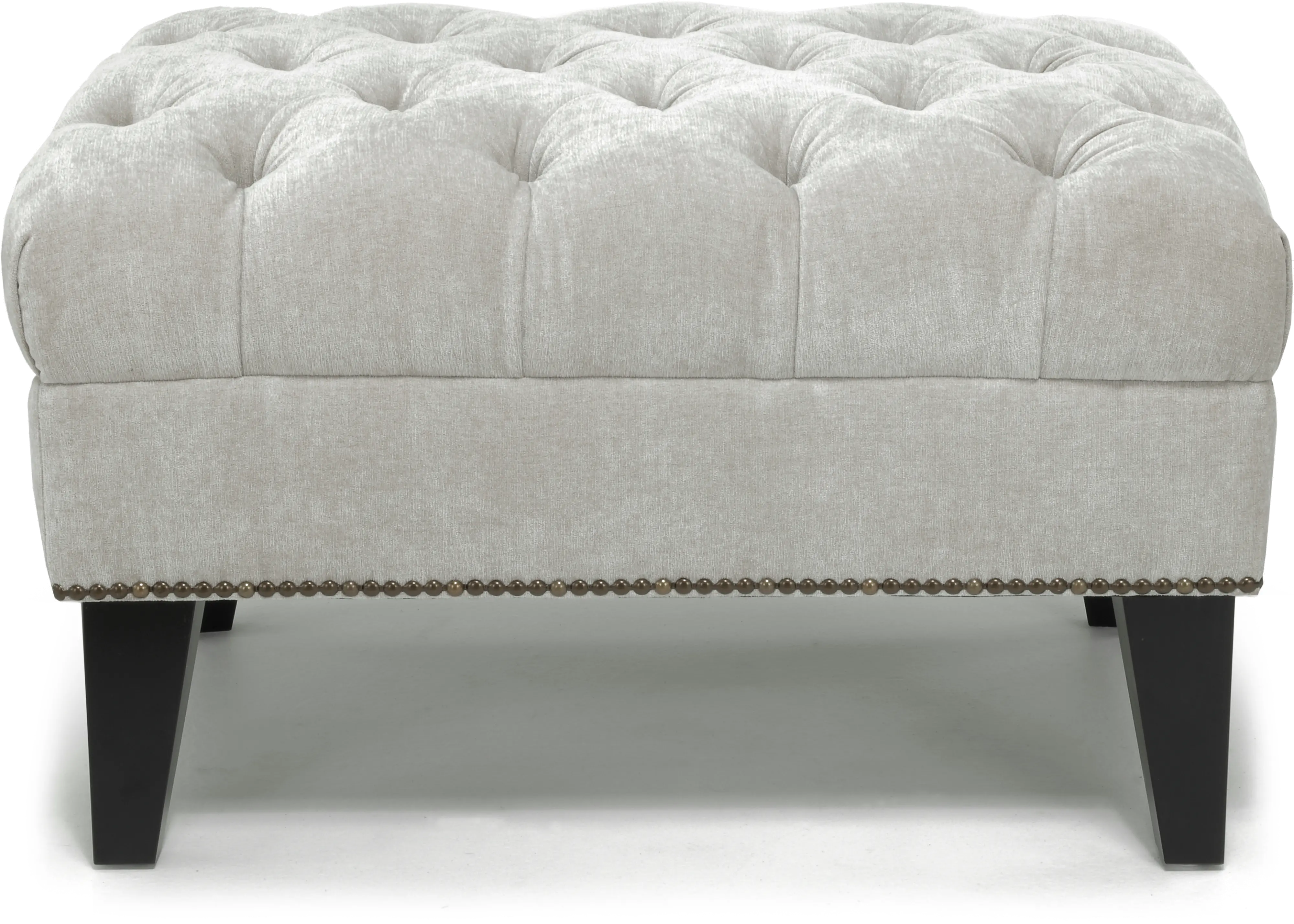 Traditional Light Gray Ottoman - Madeline-1