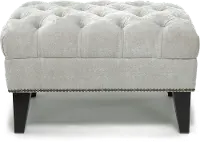 Traditional Light Gray Ottoman - Madeline