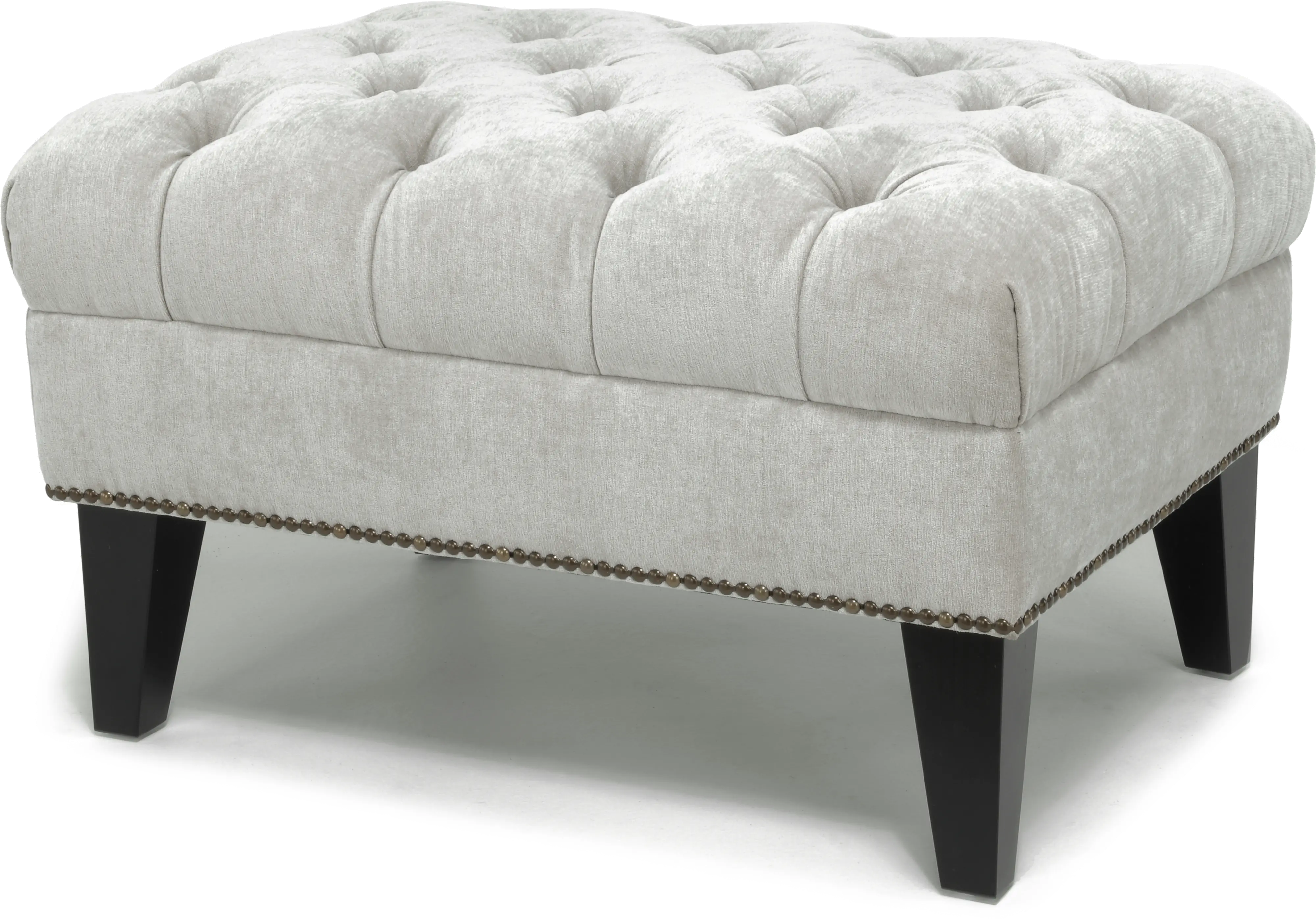 Traditional Light Gray Ottoman - Madeline-2