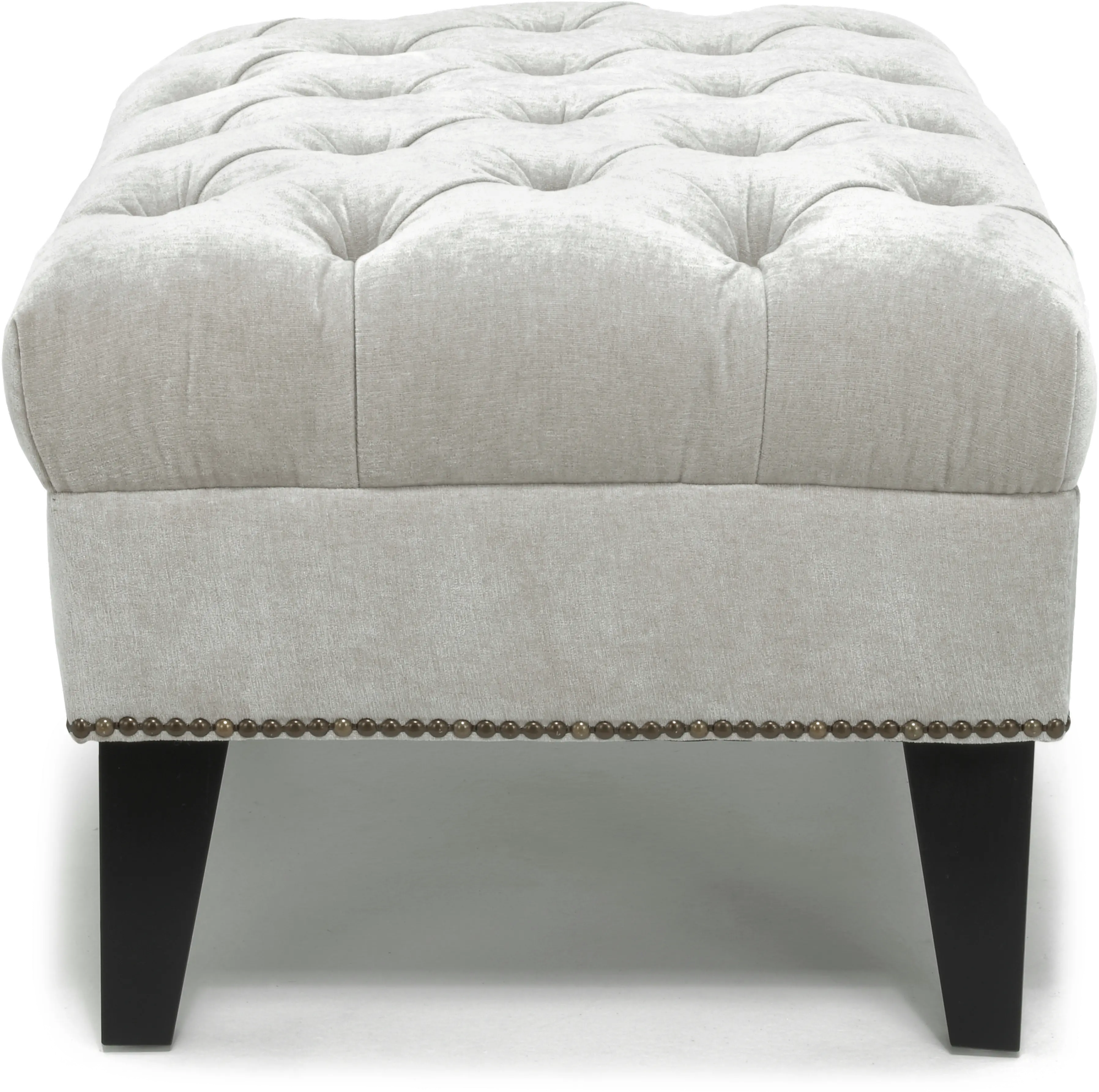Traditional Light Gray Ottoman - Madeline-3