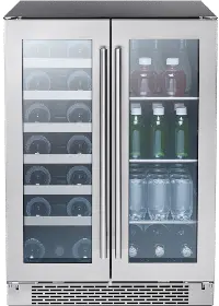 PRWB24C32BG Zephyr Presrv Dual Zone Wine and Beverage Refrigerator - Stainless Steel