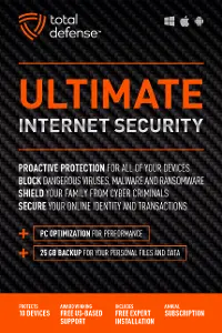 10 DEVICE ULTIMATE INTERNET SECURITY Total Defense Ultimate Internet Security