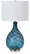 Contemporary Blue Reaction Glass Table Lamp