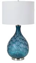 Contemporary Blue Reaction Glass Table Lamp