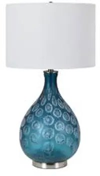 Contemporary Blue Reaction Glass Table Lamp