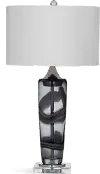 Modern Wispy Gray and Clear Strokes Table Lamp - Nikola