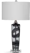 Modern Wispy Gray and Clear Strokes Table Lamp - Nikola