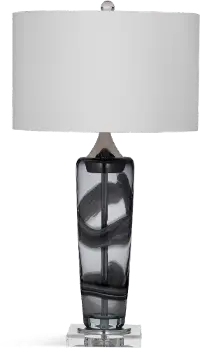 Modern Wispy Gray and Clear Strokes Table Lamp - Nikola