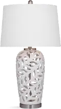 Transitional White Ceramic Willow Table Lamp