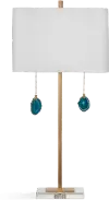 Modern Gold Leaf and Blue Agate Table Lamp - Chancery