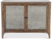 Timberwood Console with Two Perforated Metal Doors - Graves