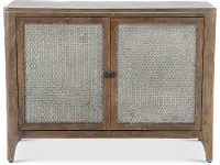 Timberwood Console with Two Perforated Metal Doors - Graves