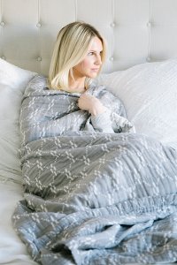 Silver and White XL Muslin Quilt Blanket - Juliet-2