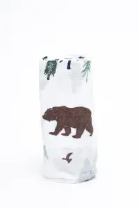 White, Brown and Green Yosemite Bamboo Rayon Muslin Swaddle Blanket