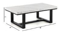 Glam Coffee Table with White Marble Top - Lucca-3