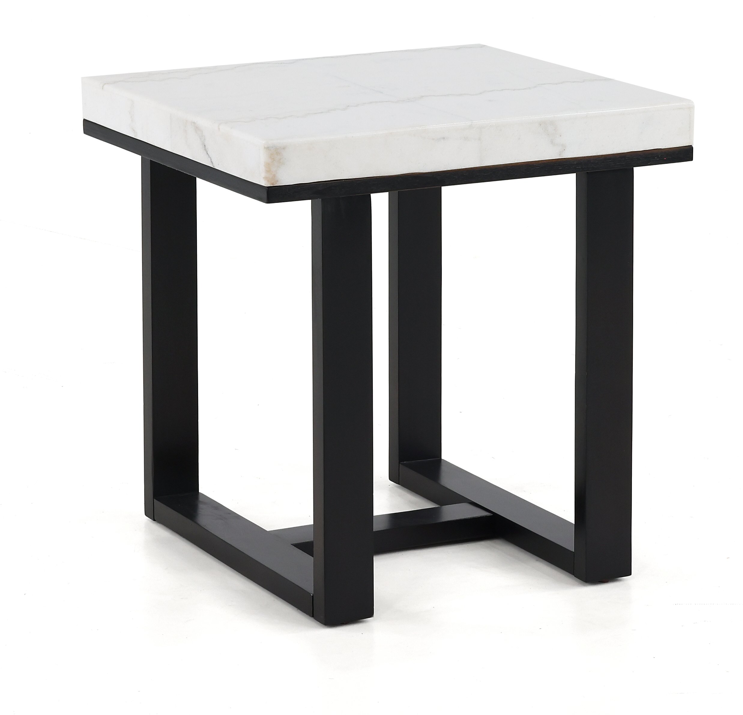 Glam End Table with White Marble Top - Lucca-1