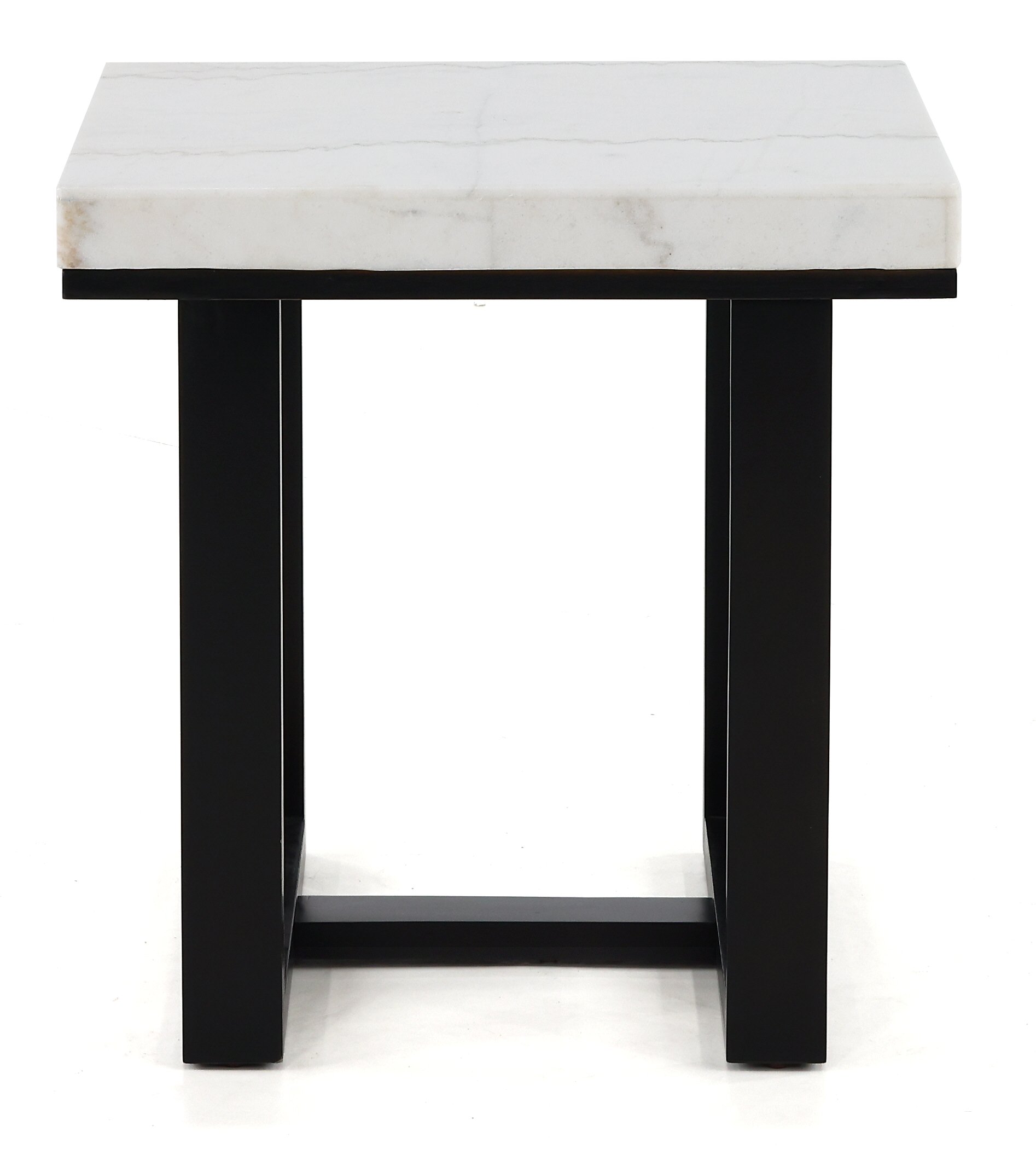 Glam End Table with White Marble Top - Lucca-2