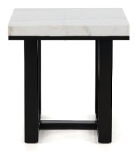 Glam End Table with White Marble Top - Lucca-2