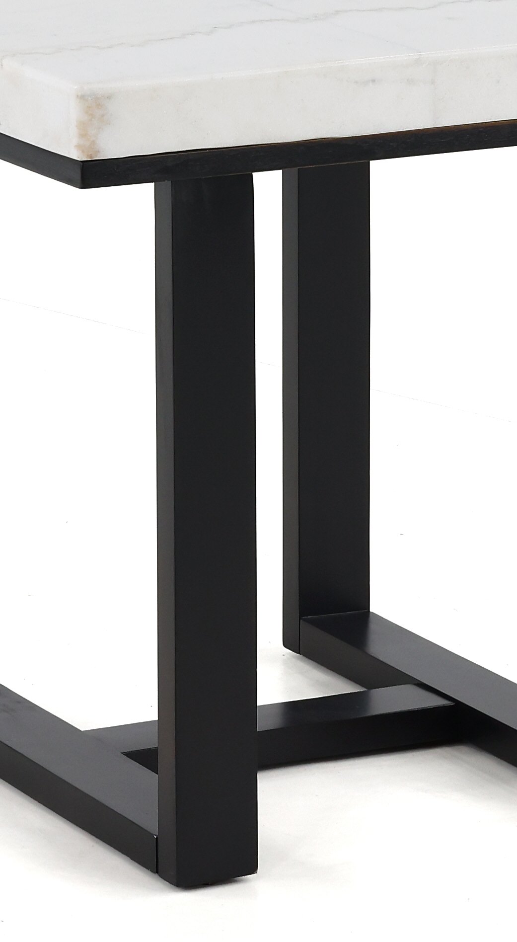 Glam End Table with White Marble Top - Lucca-3