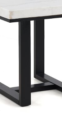 Glam End Table with White Marble Top - Lucca-3