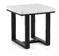 Lucca Black and White Marble End Table