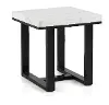 Lucca Dark Espresso and White Marble End Table